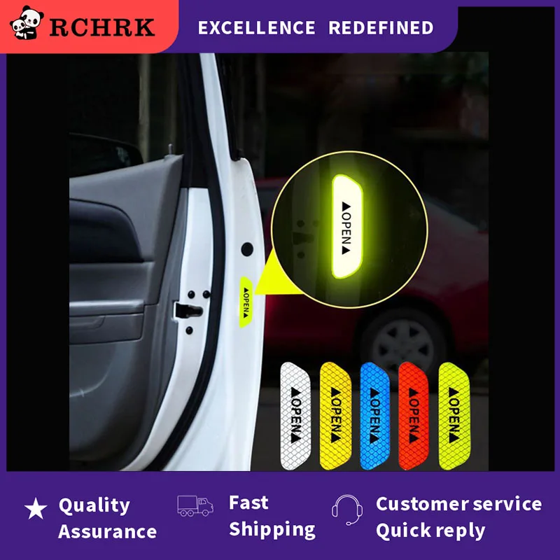 4 шт. Автомобиль открыть светоотрающей полосой Предупреждение отметка наклейка