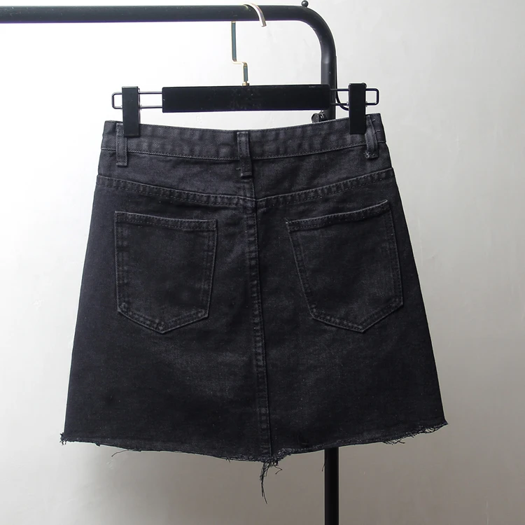 Осенне-зимняя новая женская модная джинсовая юбка большого размера двубортная