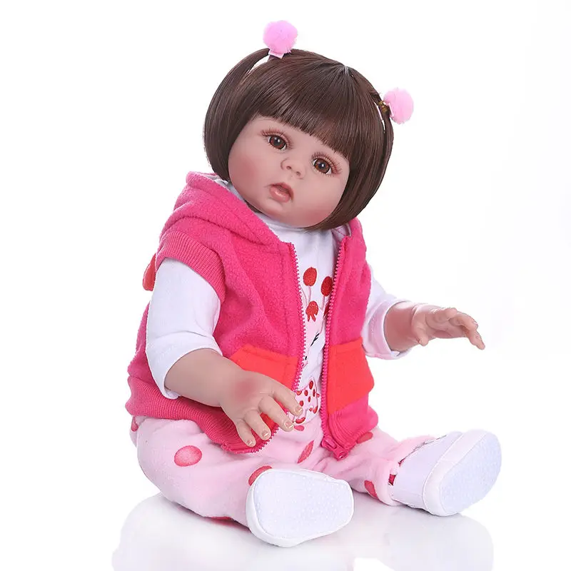 19 дюймов 48 см розовый жилет в горошек олень reborn doll девочка розовом платье всего