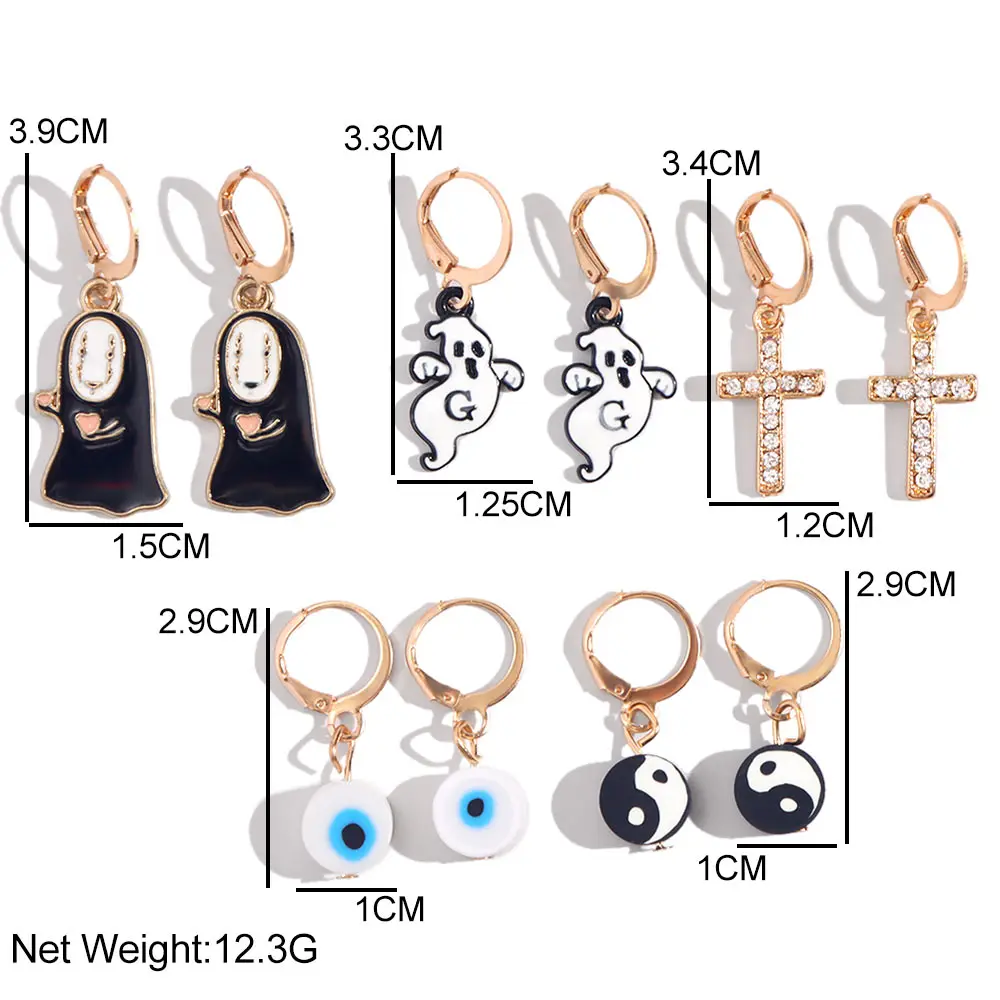 Серьги-Подвески мужские из сплава ювелирные украшения в стиле Хэллоуин с