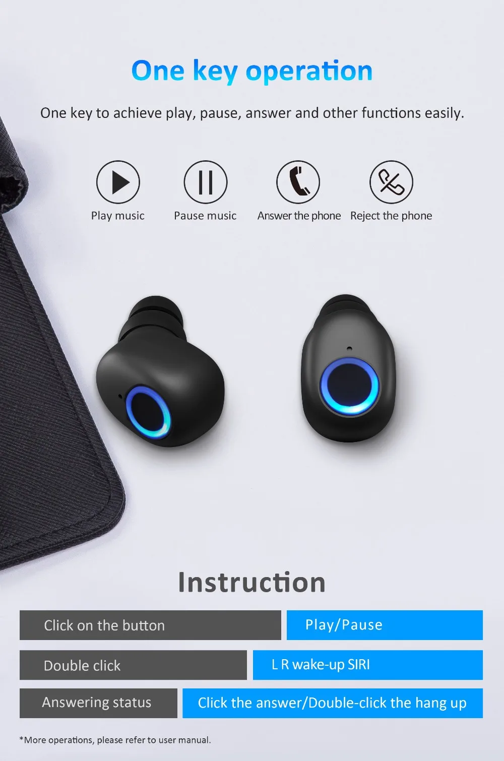 LEAGOO A3 TWS беспроводные Bluetooth наушники Bluetooth 5,0 HD стерео беспроводные наушники с шумоподавлением игровая гарнитура