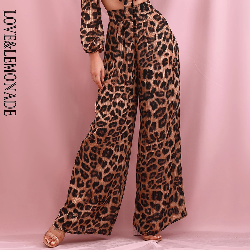 Брюки LOVE &amp LEMONADE абрикосовые с завышенной талией широкие Длинные свободные штаны