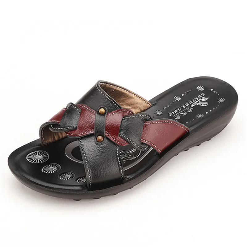 Сандалии CEYANEAOSummer женские из натуральной кожи удобные босоножки на танкетке