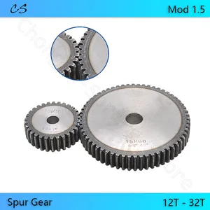 Мод 1,5 Шестерня шестерни s 12T 13T 14T 15T 16T 17T 18T 19T 20T 21T 22T 23T 24T 25T 30T 32T Металлическая Цилиндрическая Шестерня аксессуары для трансмиссии