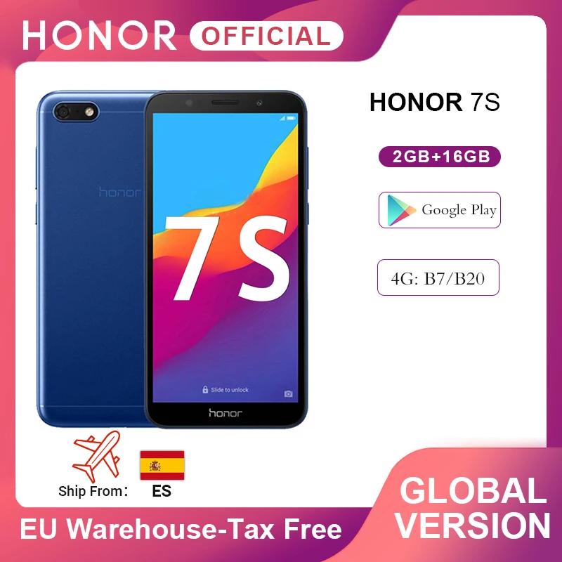 В наличии глобальная версия Honor 7S смартфон MT6739 четырехъядерный 2 Гб 16 13 Мп задняя