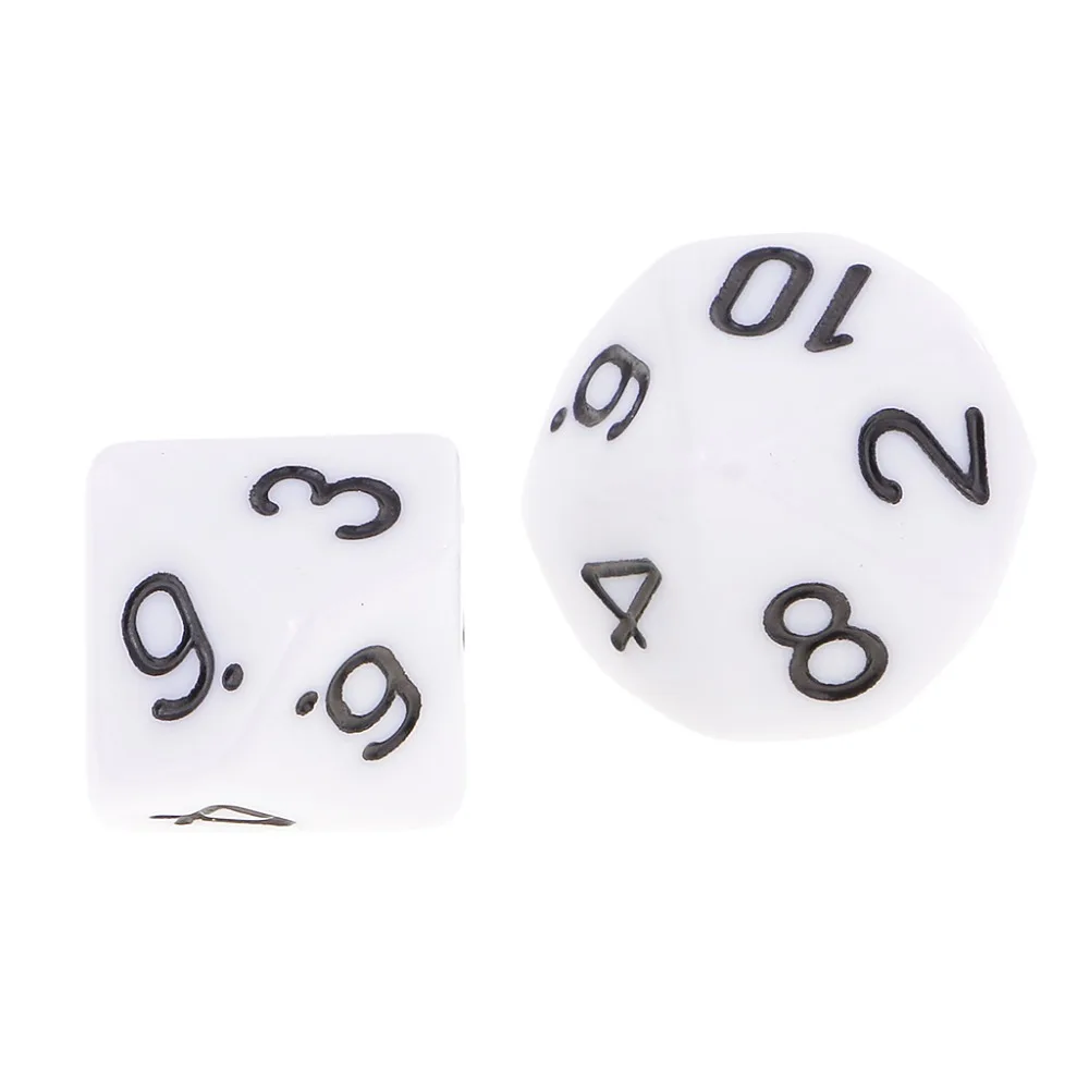 10 шт./компл. D6 D10 игра кубик для настольной игры вечерние азартные игры в кости игра цифровой с разноцветным стороны многогранные кубики