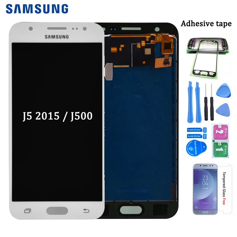 Для Samsung Galaxy J5 2015 j500 J500FN J500M J500H ЖК дисплей с кодирующий преобразователь сенсорного
