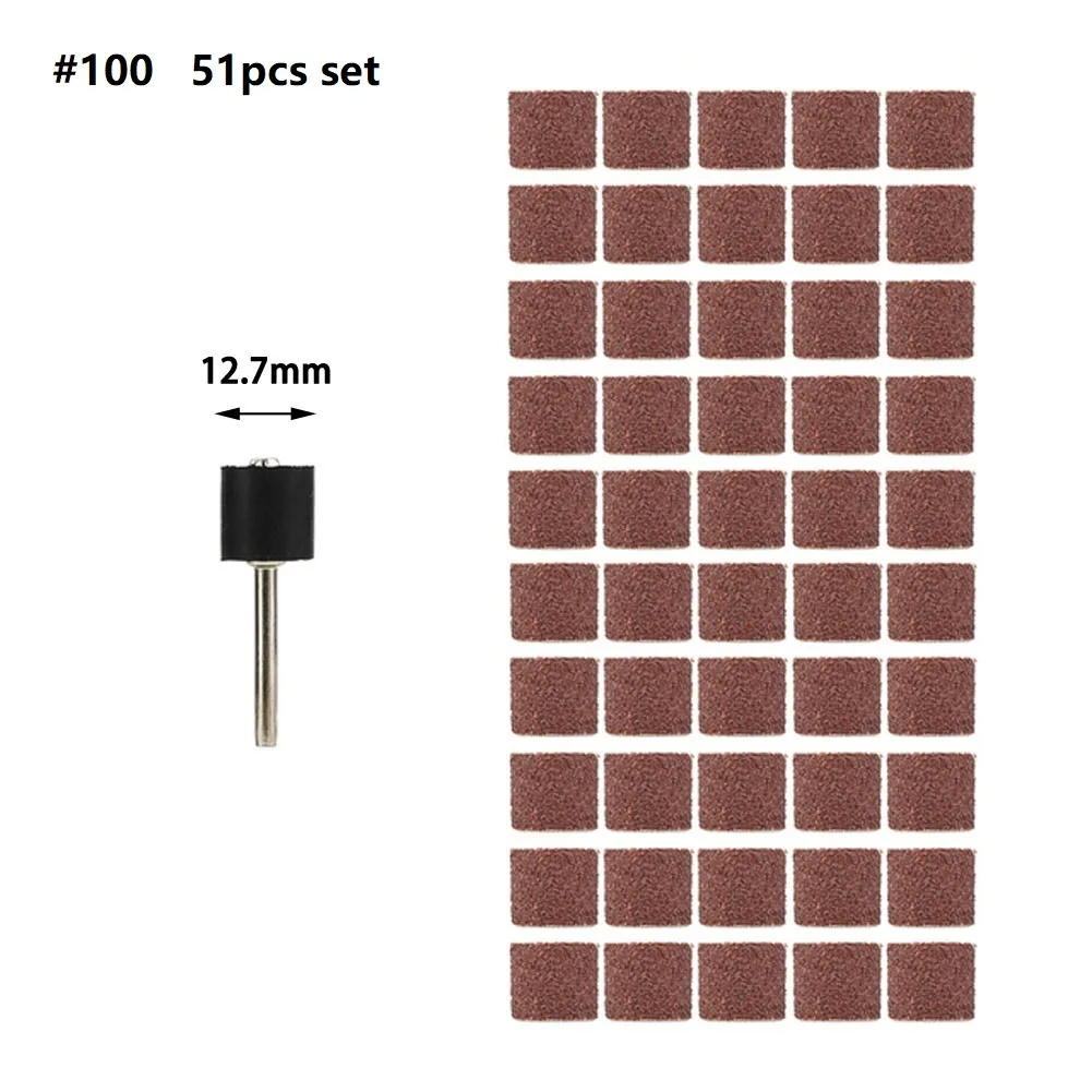 

1 Set Sanding Drum Kit 6.35/12.7mm Carborundum For Metal Surface Cleaning