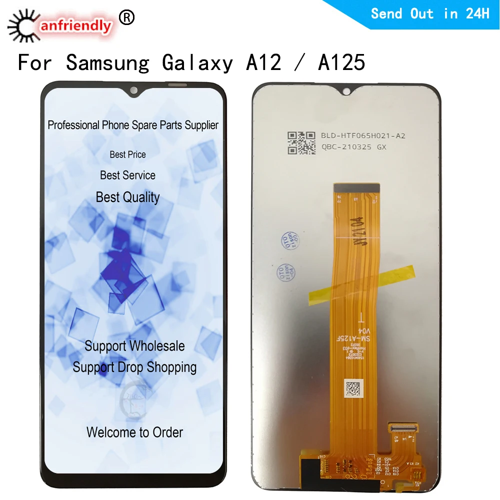 

6.5" LCD For Samsung Galaxy A12 SM-A125F A125M LCD Display Touch Panel Screen Digitizer With Frame Assembly Replacement