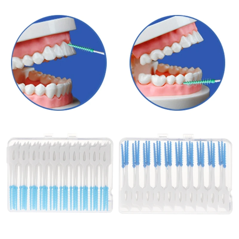 

40pcs/Lot Interdental Brush Dental Floss Teeth Oral Clean Double Head Toothpick 896D