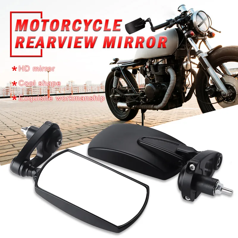 2pcs Motorcycle Bar End Rear Mirrors Universal for 7/8" 22MM Motorbike Scooters Cafe Racer Rearview Mirror retrovisor moto | Автомобили