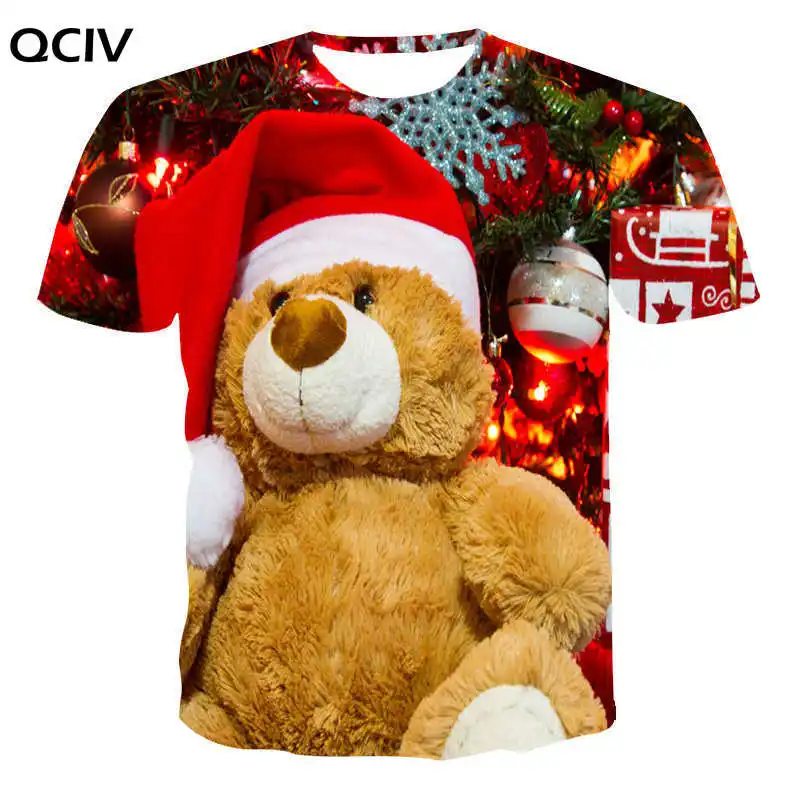 

Hot Selling 3D t-shirts for boy/girl kids fashion latest short sleeve T-shirt Christmas Eve 3D T-shirt children's casual