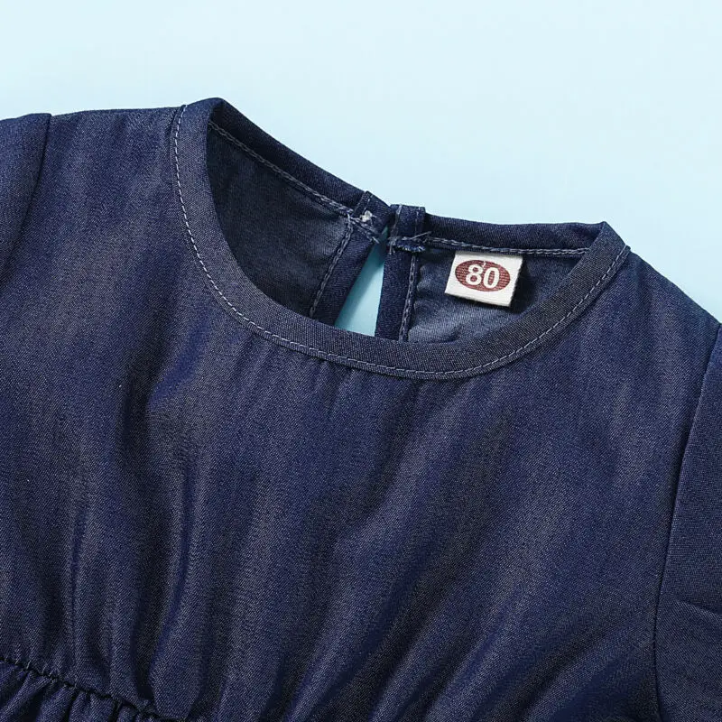 

Goocheer Cute Toddler Kids Baby Girl Summer Clothes Set Denim Cotton Mini Dress Crop Top and Shorts 2pcs Set Outfits