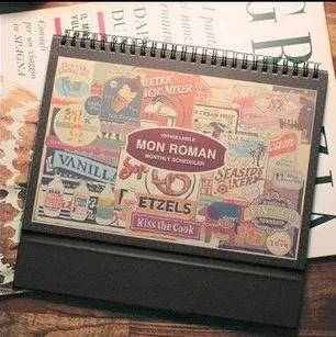 Ретро серии ежемесячный планировщик настольная бумага катушка календарь