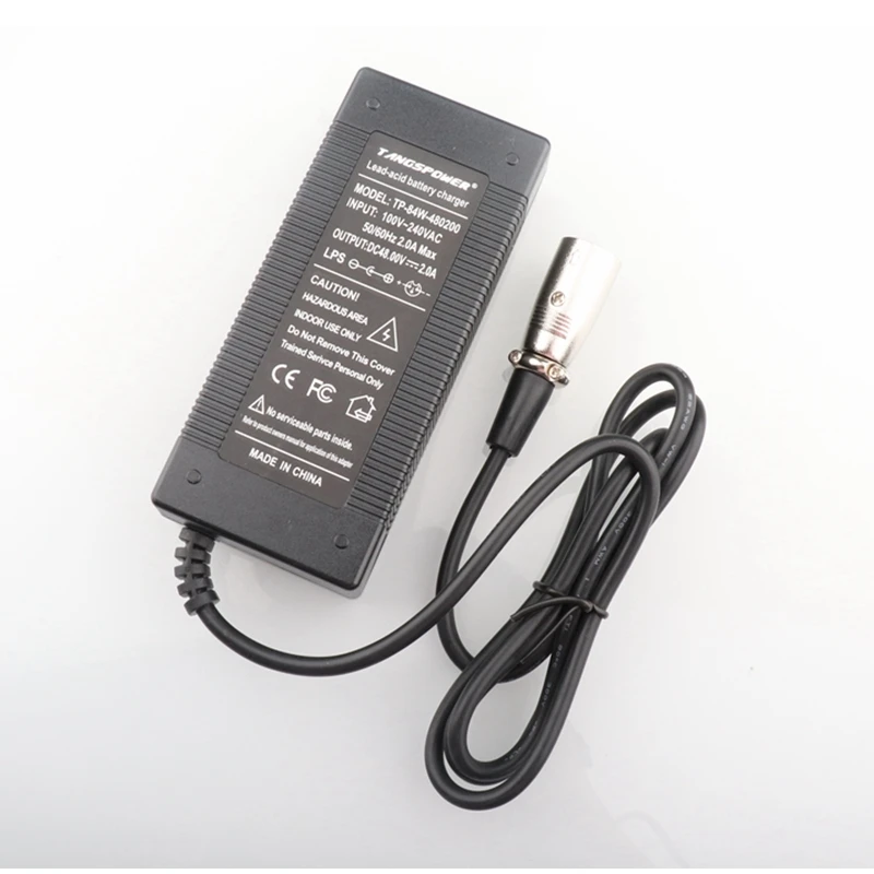 48v 2a 3pin xlr plug lead acid battery charger for 57 6v electric bicycle scooters motorcycle free global shipping