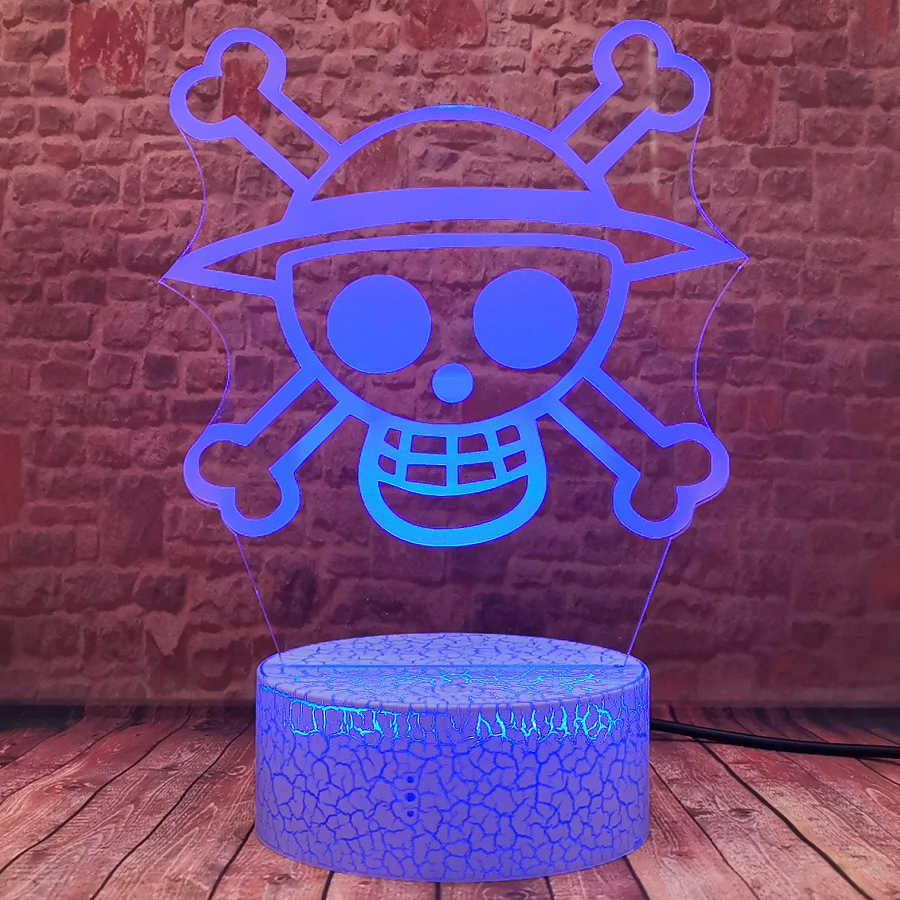 

Cartoon One Piece Logo 3D Led Lamp 7 Colors Change Led Night Light Bedroom Table Family Decor for Child Boys Kids Xmas Party Toy