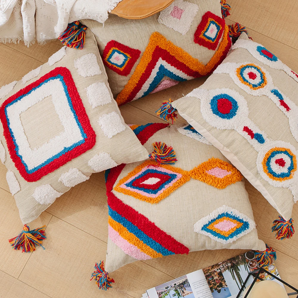 Наволочки в стиле бохо роскошные хлопковые наволочки с геометрическим рисунком