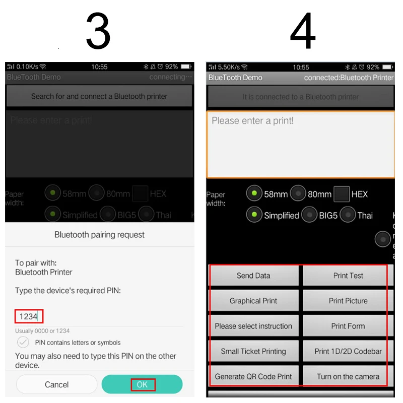 IMP005 3 дюйма 80 мм Bluetooth термопринтер Портативный USB принтер Поддержка компьютера Android поддержка SDK печать логотипа