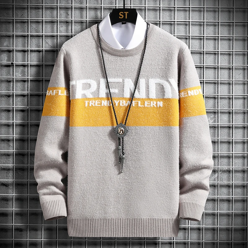 

2022 New Men's Long-sleeved Autumn and Winter Warm Pullover Sweater