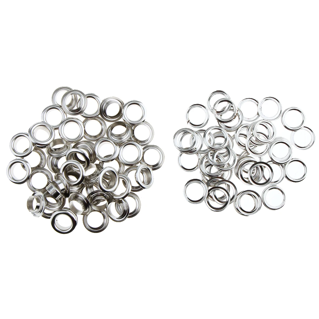 Silver 15mm 50 шт Металлические Люверсы с шайбой кожевенное ремесло аксессуары для одежды Декор ремесла - Цвет: Silver 15mm