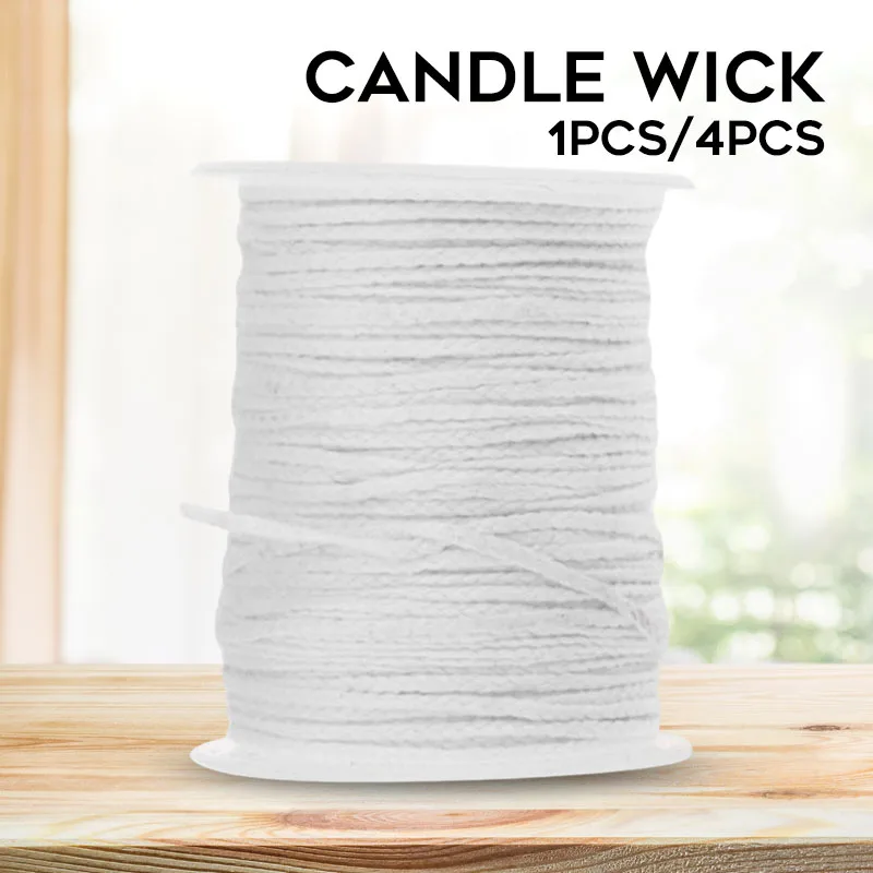 

Фитиль для свечей TS1, 61 м, катушка, фитиль для свечей в хлопковой оплетке, белый без дыма, для изготовления свечей «сделай сам», 1/4 шт., новый го...