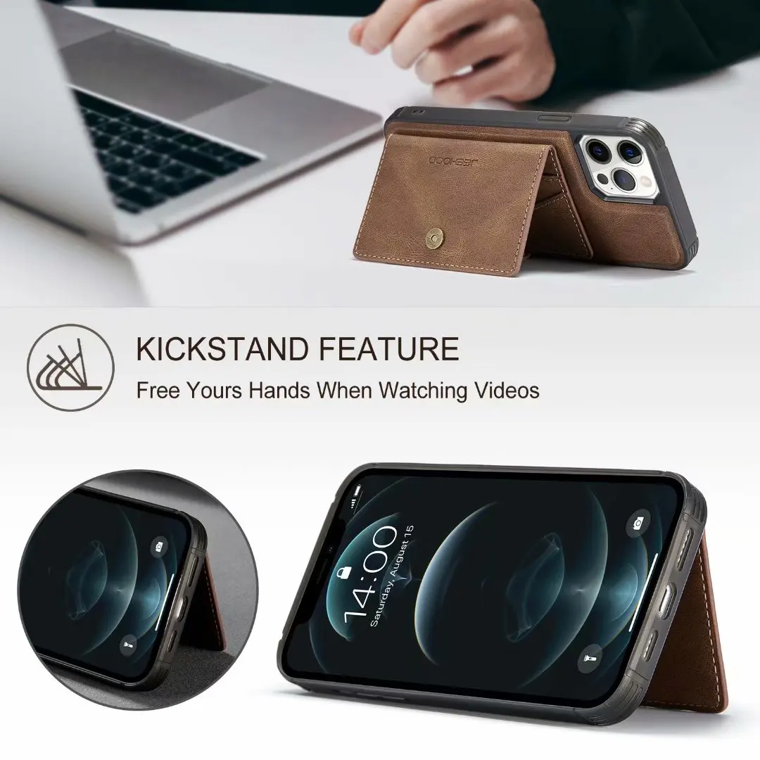 

2 in 1 Card Holder Luxury Leather Magnetic Phone Case For iPhone 12 11 Pro Max 12 Mini SE 2020 XS X XR XS Max 7 8 Plus Cover