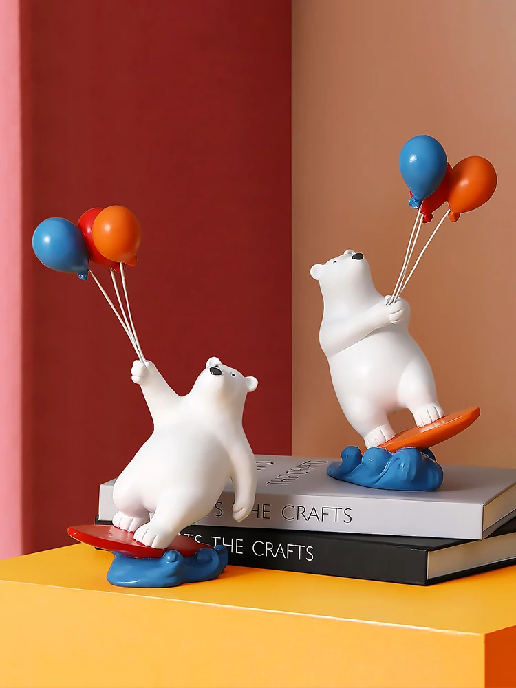 

Figurine Balloon Bear Small Statue Home Dector Living Room Desktop Porch Wine Cabinet Children's Room Bedroom Creative Ornaments