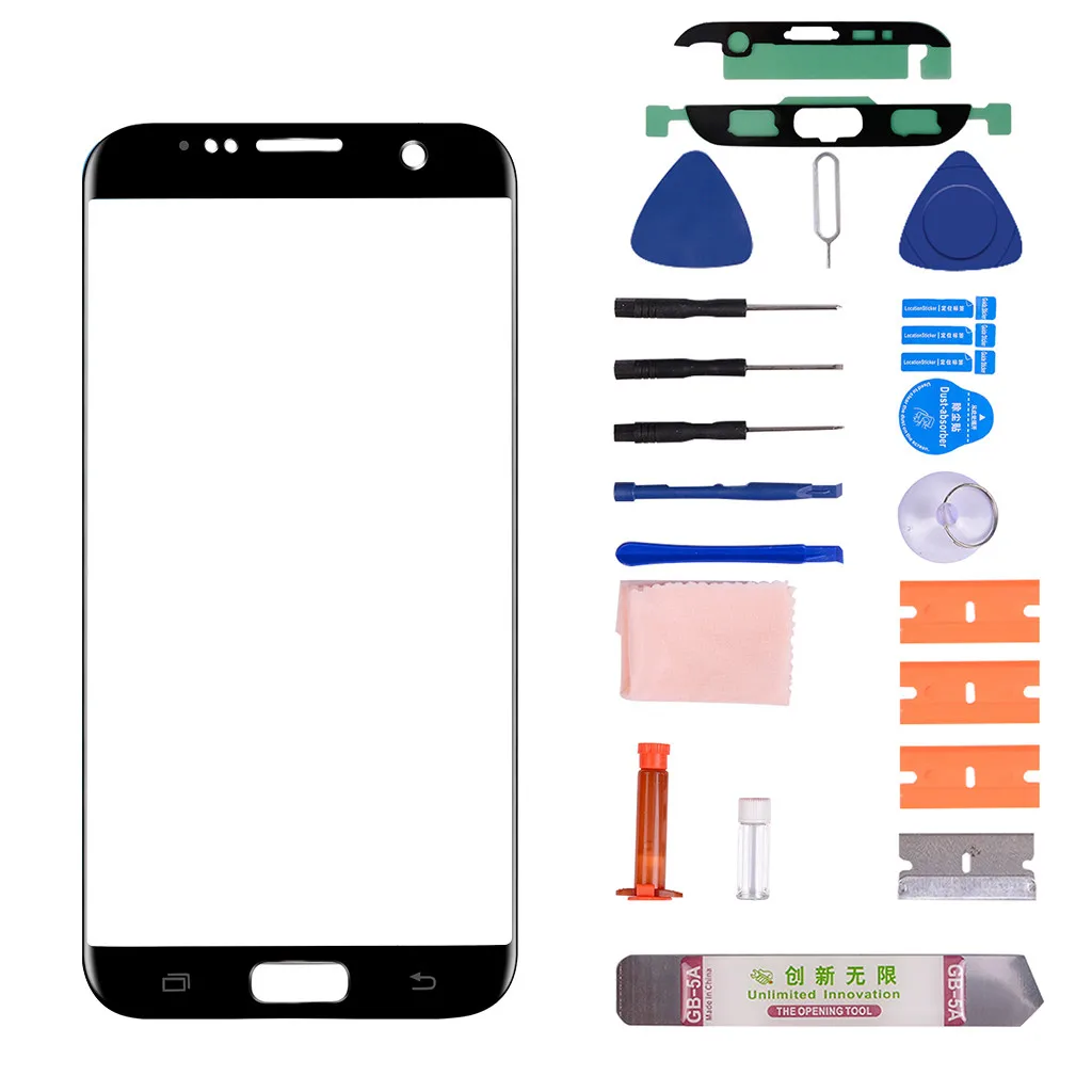 Carprie Защитная крышка для объектива, совместимая с samsung Galaxy S6 Edge Plus, переднее стекло, запасной комплект+ УФ клей 19Sep12