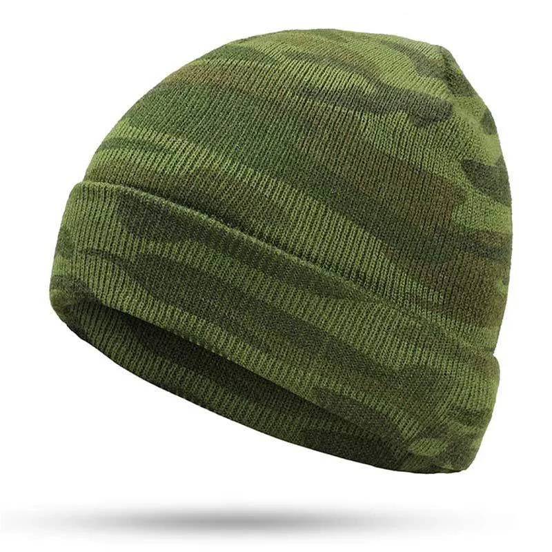 

Outdoor Sports Casual Camouflage Men Women Knitted Beanie Hat Autumn Winter Cotton Training Windproof Cold Warmth Ski Cap C15