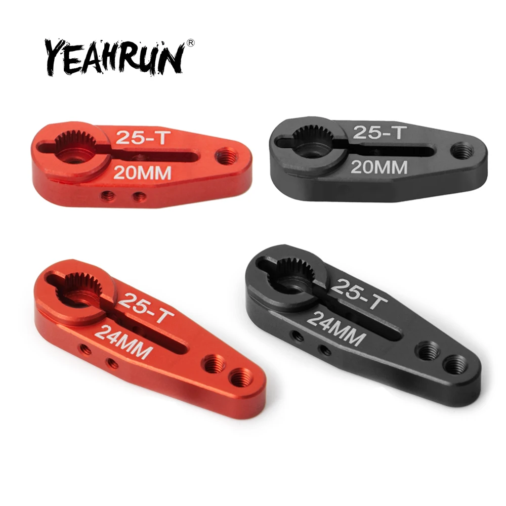 

YEAHRUN Aluminum Alloy 25T 20mm/24mm Adjustable Steering Servo Arm for Traxxas TRX-4 TRX4 1/10 RC Rock Crawler Car Parts