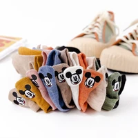 cute korean style women mickey mouse short socks fashion funny happy novelty summer spring women sock cotton calcetines mujer