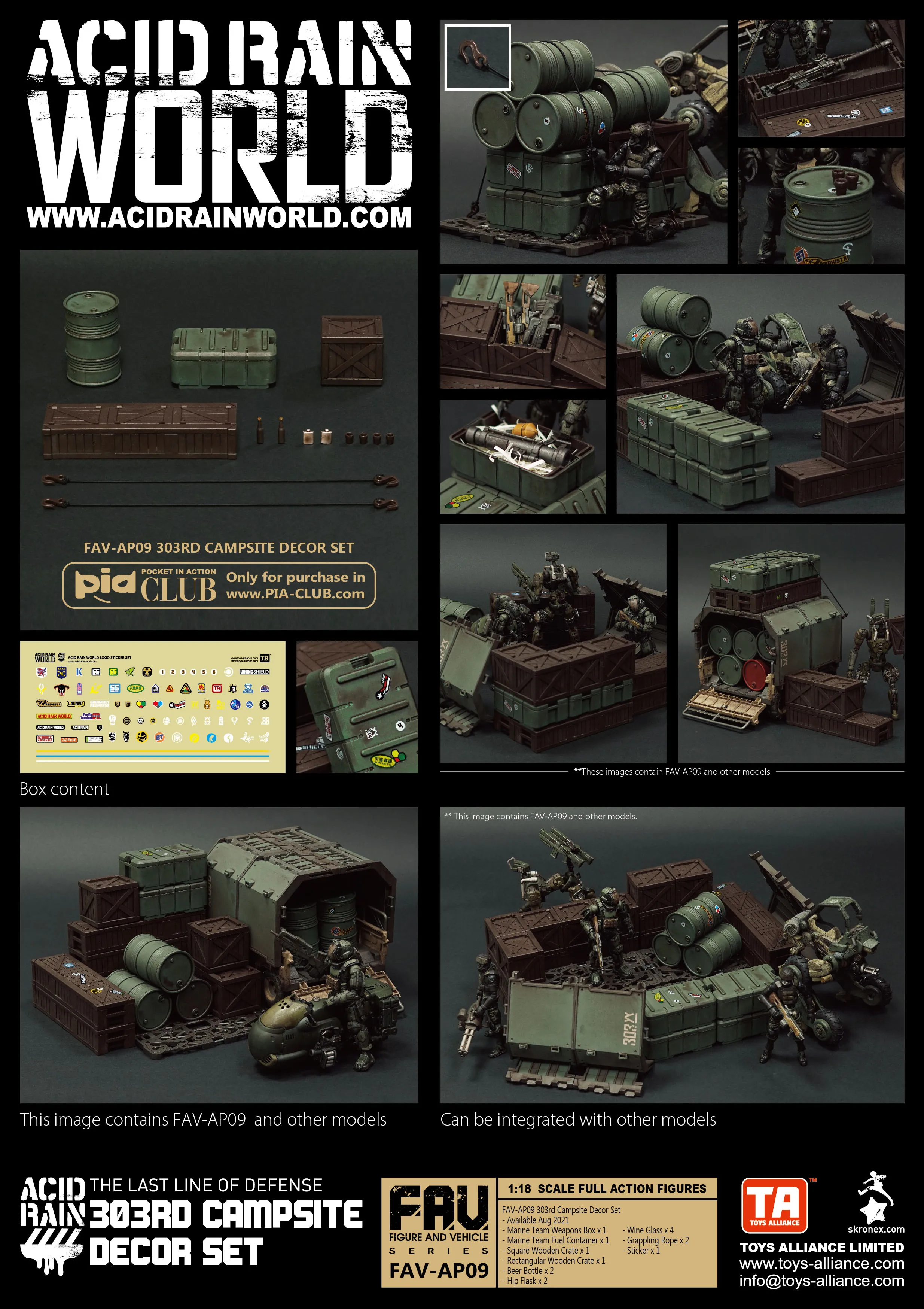 Кислотный дождь война 1:18 3 75 дюймов FAV-AP09/10 песок солдат оружие коробка аксессуар