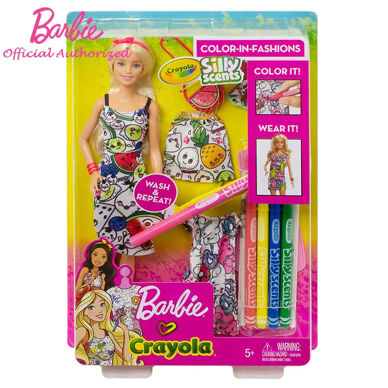 Бренд Барби модные куклы коллекция печать самостоятельная игрушка Crayola цвет 3 шт.