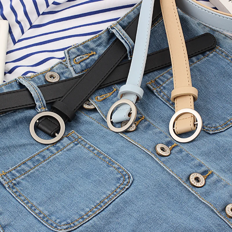 

PU Leather New Round Buckle Women Belt Wild Skirt Denim Pants belt Accessories belt cinturones