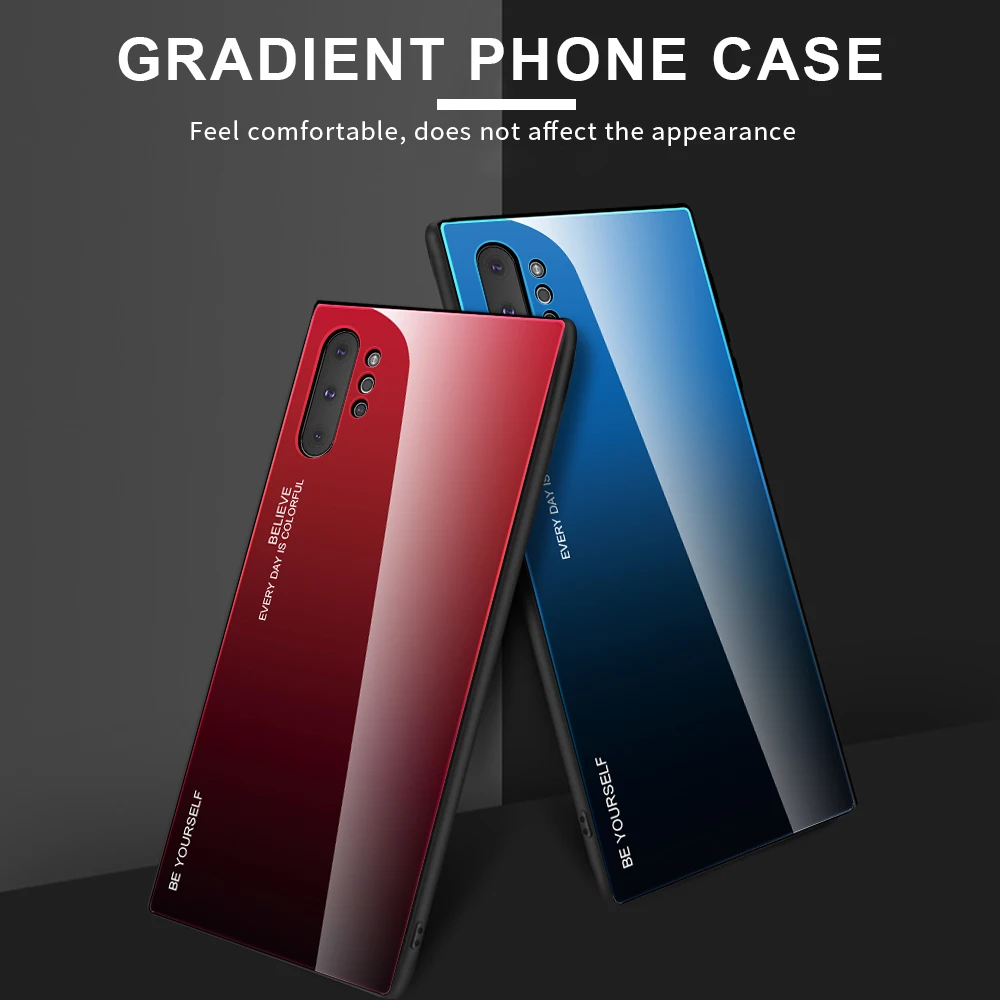 Tempered Glass Case For Samsung Galaxy S10e S10 Plus 5G Gradient Back Cover Coque Note 10 Pro |