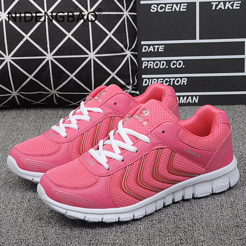 Женская уличная спортивная обувь Сетчатые кроссовки на шнуровке Дышащая для