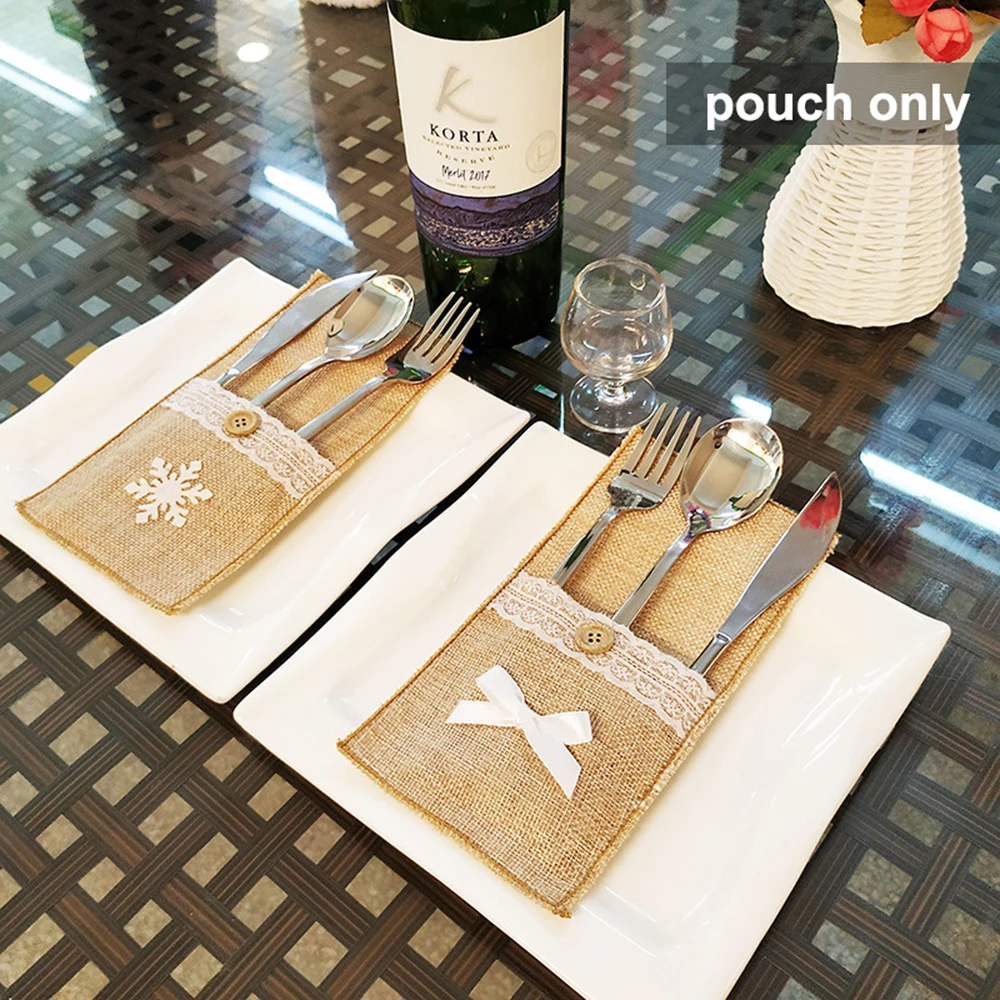 Новый Рождественский набор ножей и вилок Фотосумка рождественские украшения для