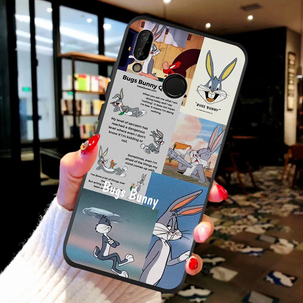 

Funny Cartoon Rabbit Wolf dog Black Cute Phone Case Coque Fundas For Huawei P20 P30 P40 Lite Pro P8 P10 Mate 30 20 10 Lite Pro