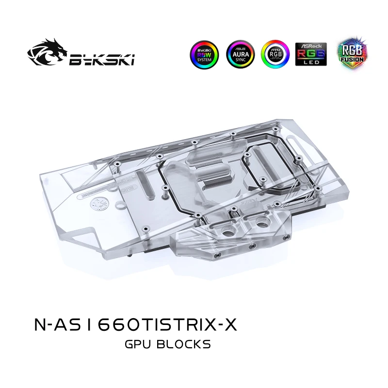 Bykski N-AS1660TISTRIX-X полноэкранная видеокарта блок водяного охлаждения для Asus Rog Strix