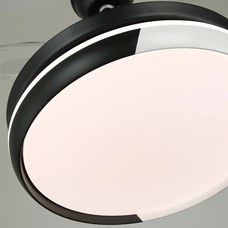 

42" Invisible Ceiling Fans with Light and Remote Control 72W LED Lamp 3 Color Change Retractable Blades Silent Motor