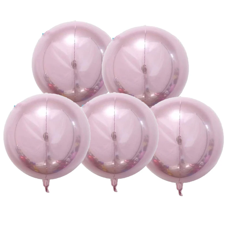 Шары воздушные золотистые металлические 360 градусов 22 дюйма 5 шт. | Дом и сад