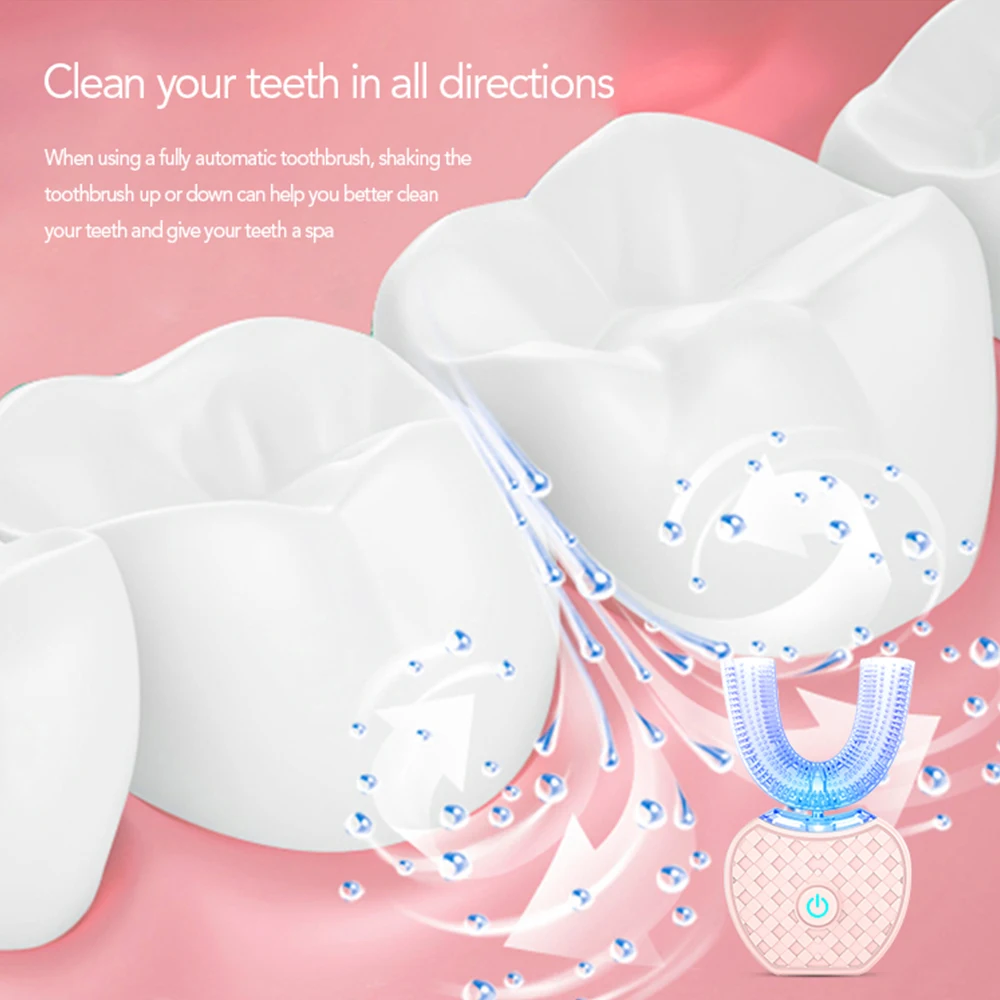 

360 Degree Automatic Sonic Electric Toothbrush Ultrasonic Tooth Brush USB Rechargeable 4 Mode Teeth Cleaning 60ML Toothpaste