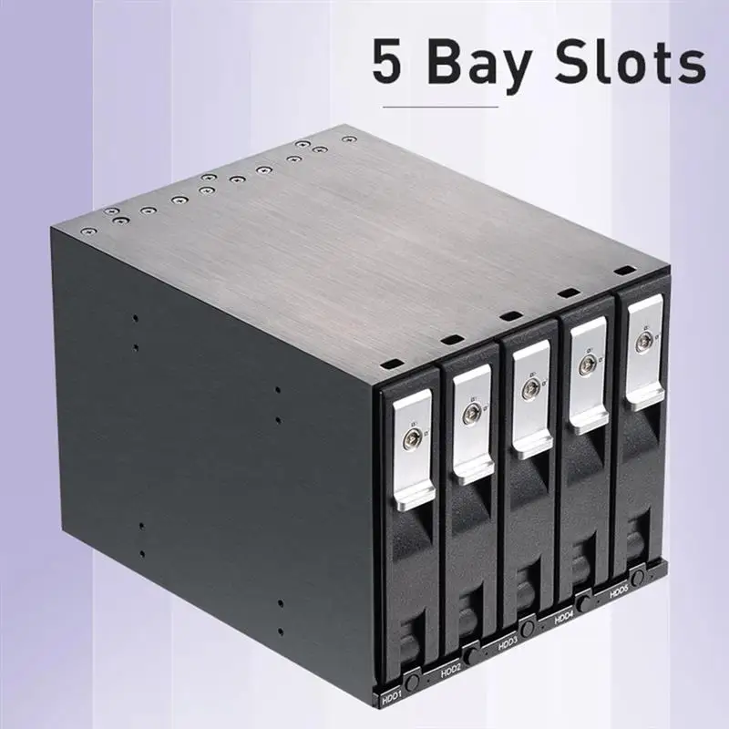 3/4/5 Bay Slot 3.5 Inch Hard Drive Rack Tray Less Backplane Internal Mobile Rack SATA HDD Storage Mount Hot Swap Enclosure
