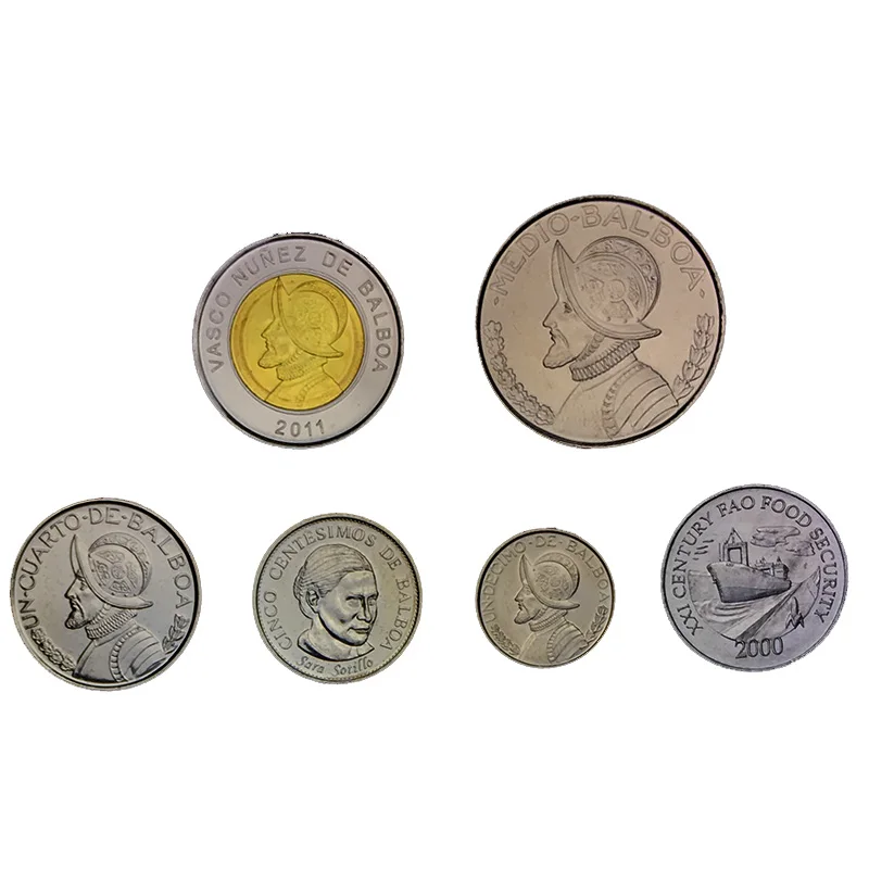 

6 шт./компл. монеты из Панамы, Америки, новые оригинальные монеты Unc, подлинные монеты