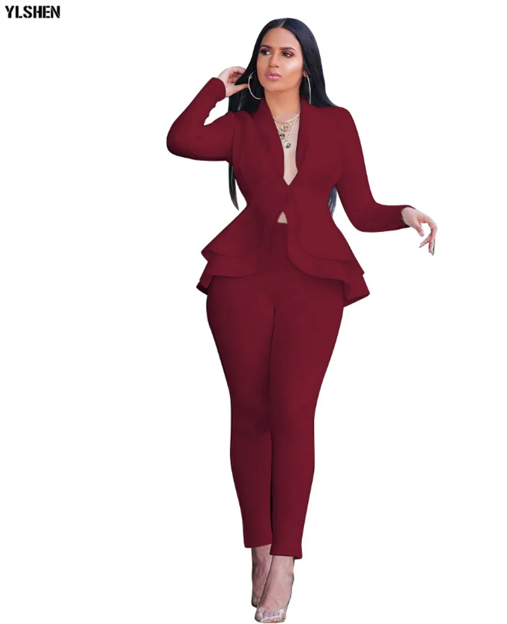 Wine red 8 цветов африканская одежда Африканский Дашики 2 комплект из двух частей женский Дашики модный топ и брюки известные вечерние размера плюс костюм для леди - Цвет: Wine red