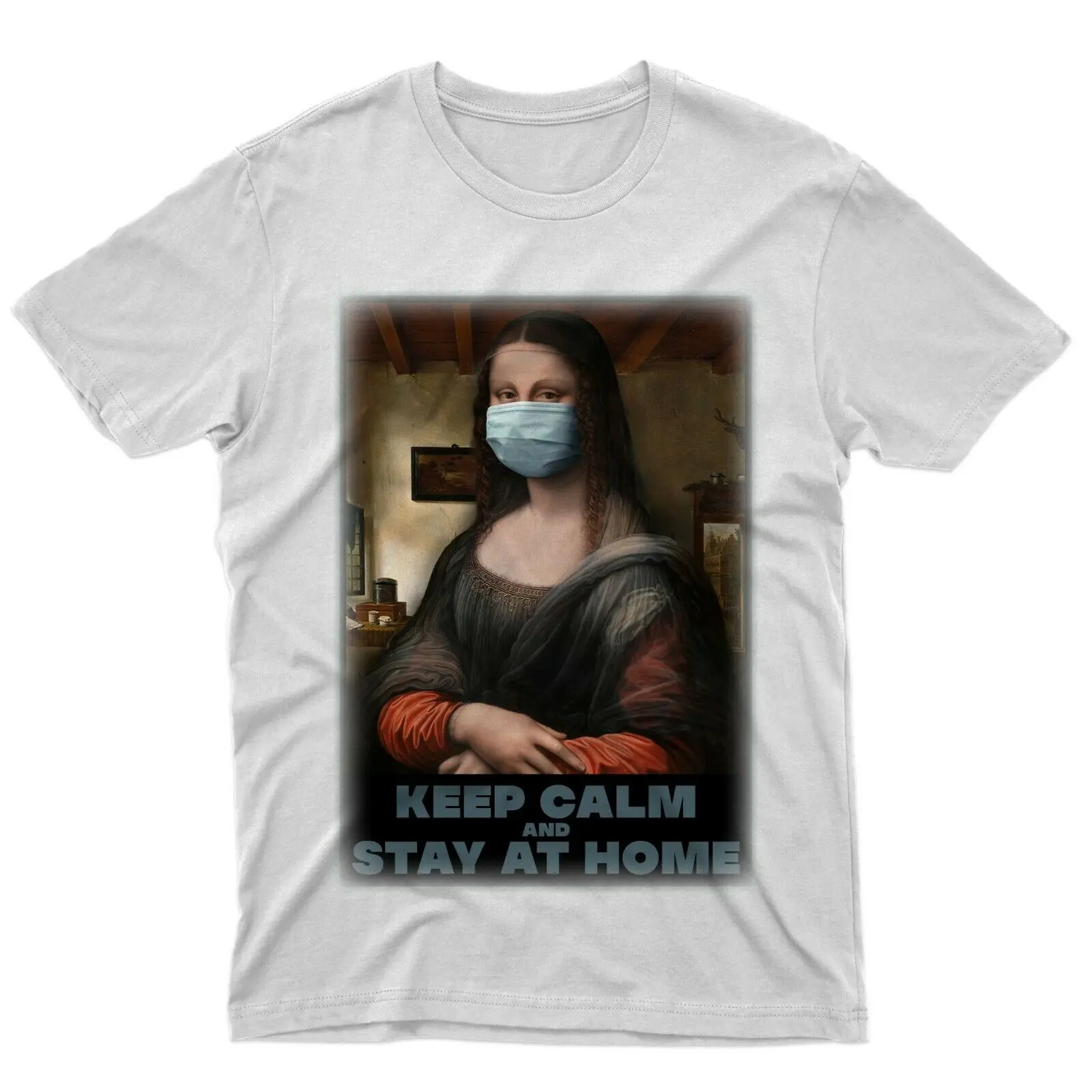 Fm10 футболка Monnalisa Monna Lisa маска подарок сохраняйте спокойствие и Будьте счастливы