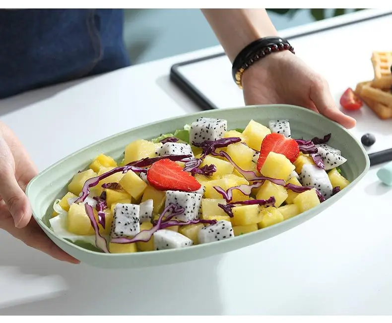 4Pcs/set 12inch Breakfast Plate Dish Coffee Tea Tray Irregular Fruit Bread Food Dessert Dinner Plate Tableware Set