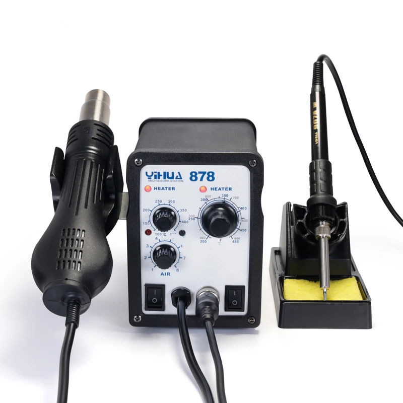 YIHUA 878 Lead Free Hot Air Soldering Station Repairing Mobile Phone Weldering Soldering Iron Station Welding Tool