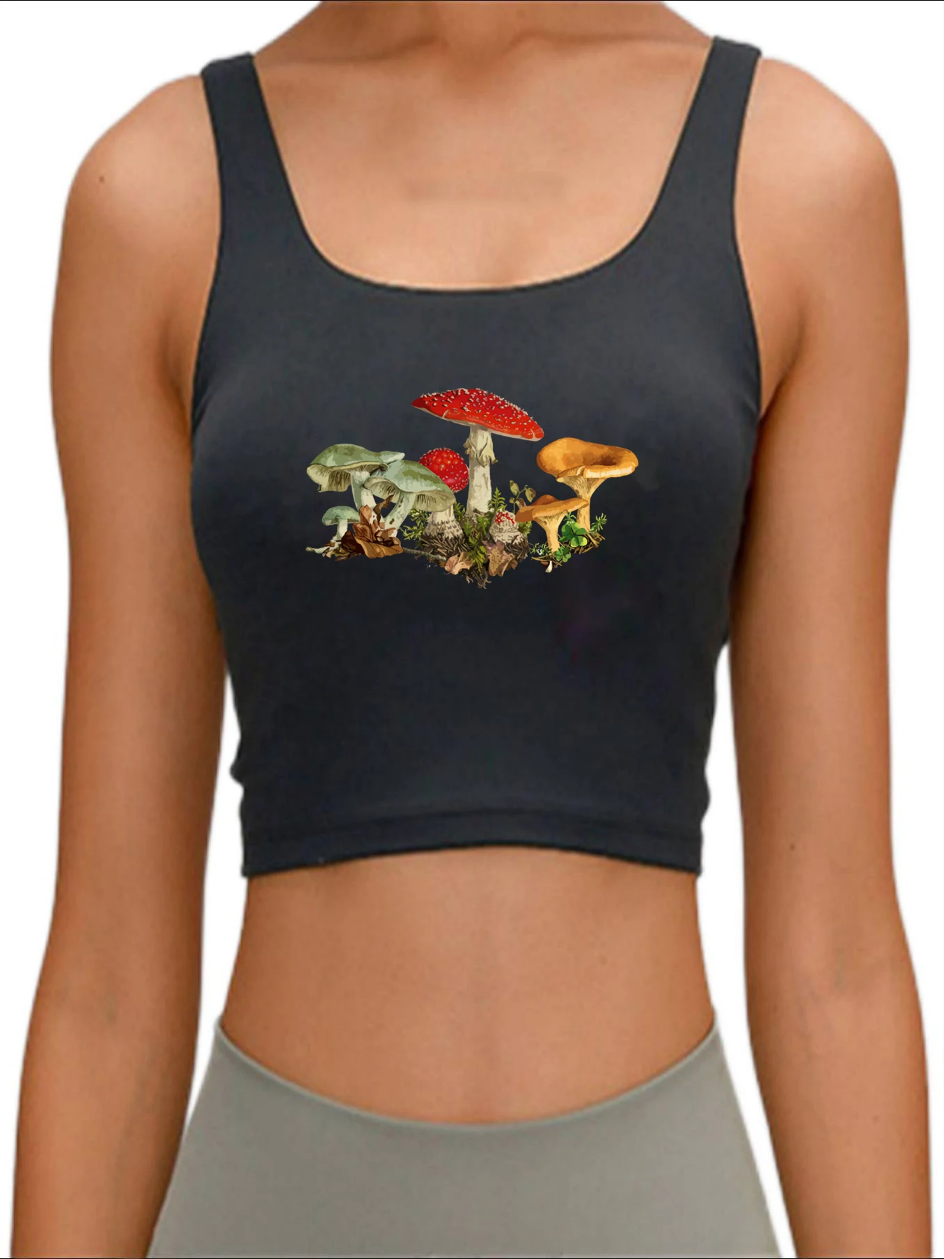 Топ женский спортивный без рукавов в стиле Харадзюку |