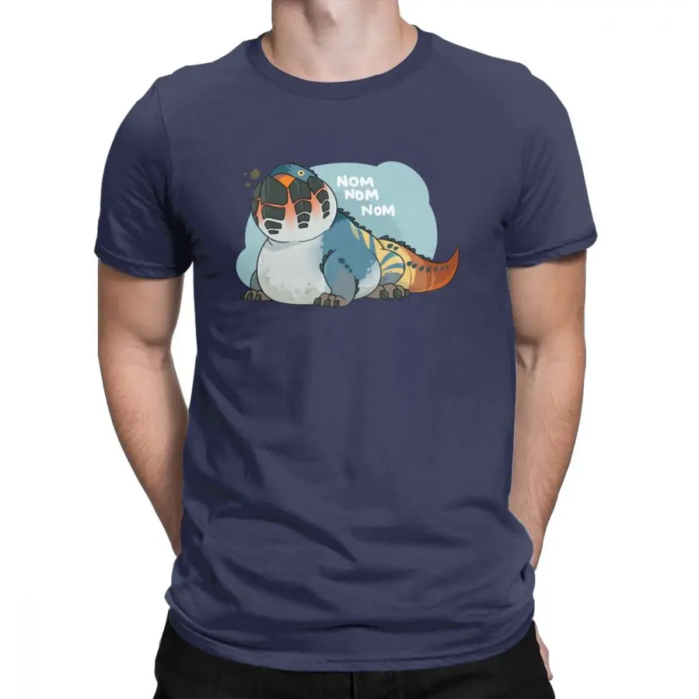 Dodogama Monster Hunter World футболки мужские хлопковые Забавные футболки футболка с круглым вырезом одежда с коротким рукавом Подарок Идея размера плюс - Цвет: Тёмно-синий